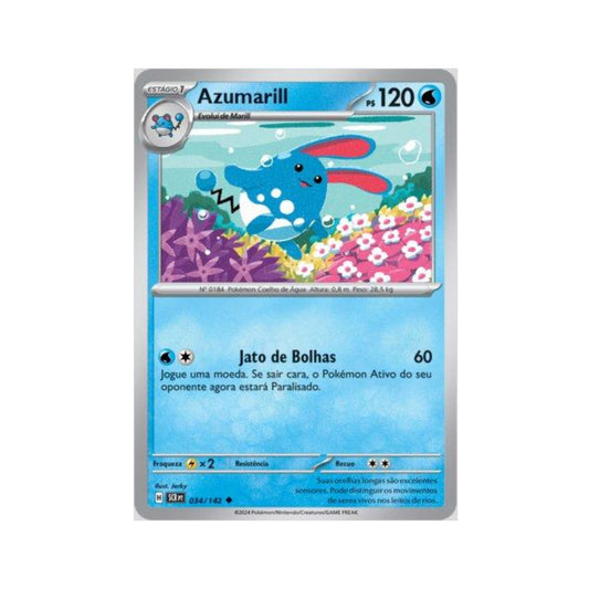 Azumarill 034/142 in Portuguese Stellar Crown Pokémon TCG