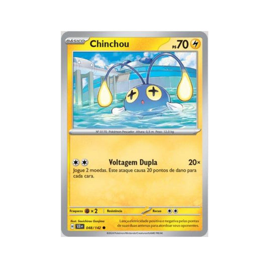 Chinchou 048/142 in Portuguese Stellar Crown Pokémon TCG