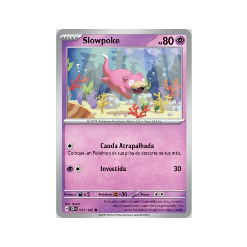 Slowpoke 057/142 in Portuguese Stellar Crown Pokémon TCG