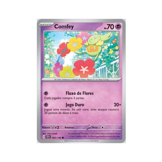 Comfey 063/142 in Portuguese Stellar Crown Pokémon TCG