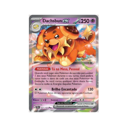 Dachsbun ex 067/142 in Portuguese Stellar Crown Pokémon TCG