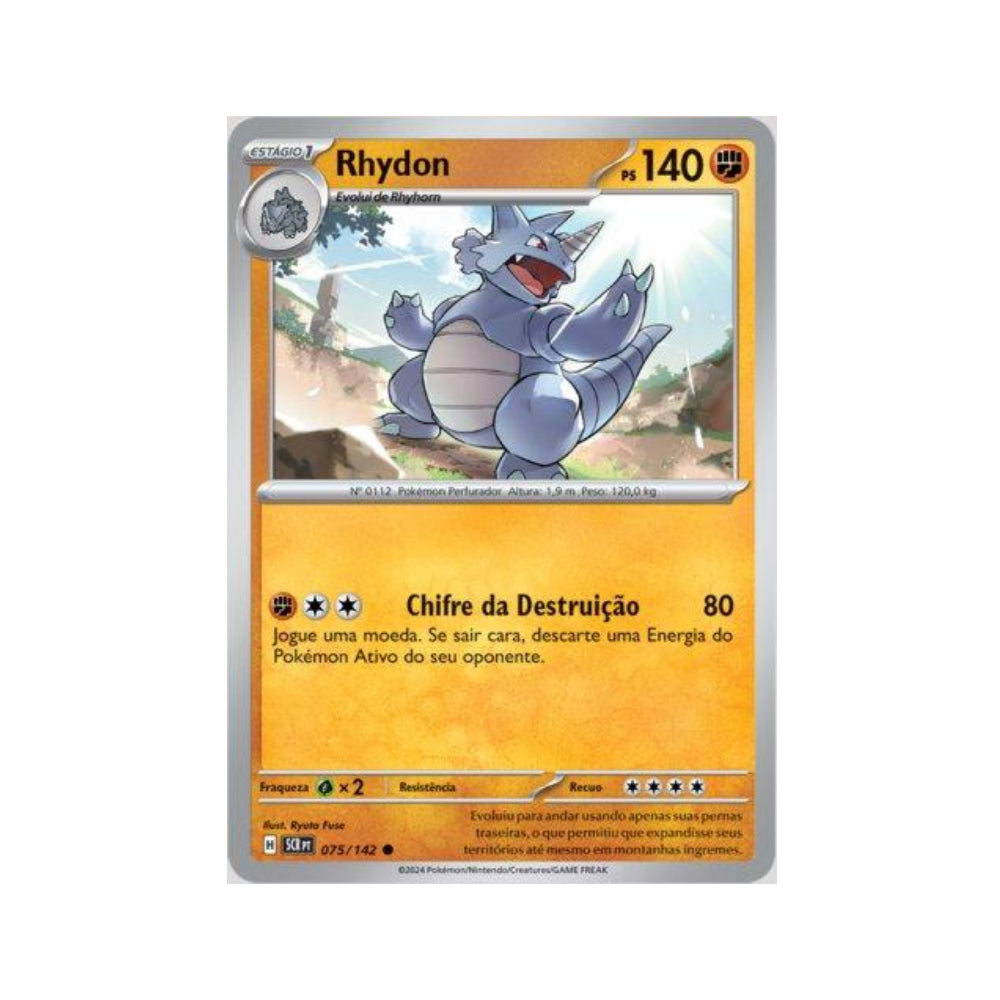 Rhydon 075/142 in Portuguese Stellar Crown Pokémon TCG