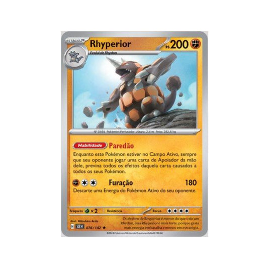 Rhyperior 076/142 in Portuguese Stellar Crown Pokémon TCG