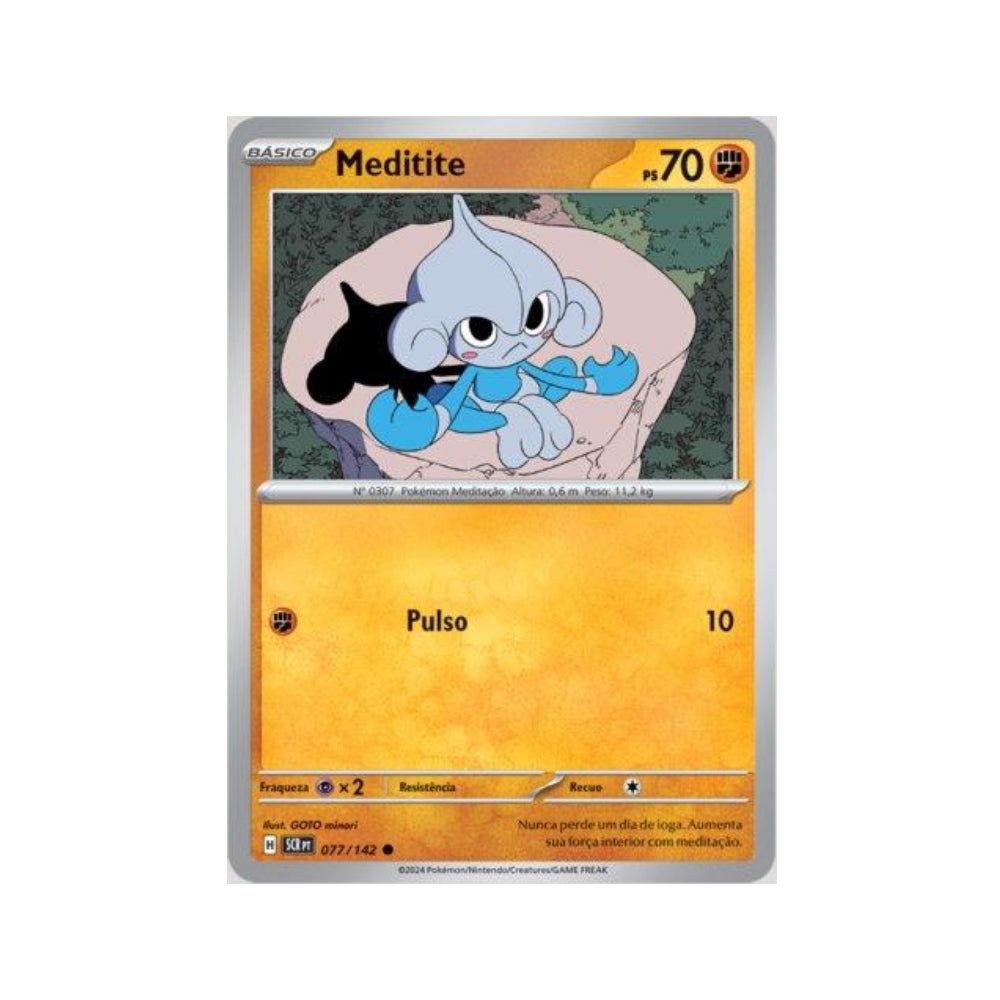 Meditite 077/142 in Portuguese Stellar Crown Pokémon TCG