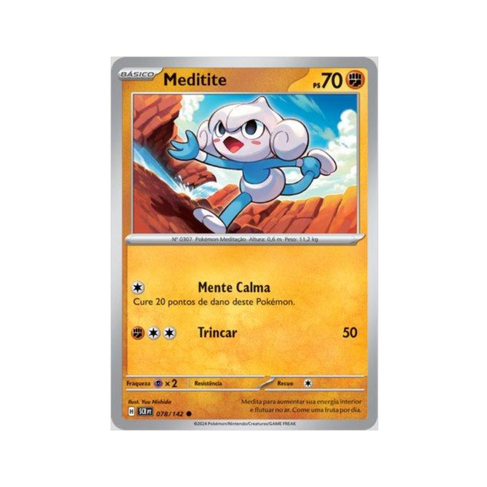 Meditite 078/142 in Portuguese Stellar Crown Pokémon TCG