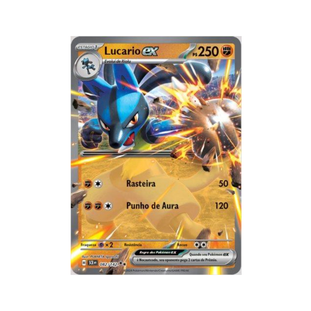 Lucario ex 082/142 in Portuguese Stellar Crown Pokémon TCG