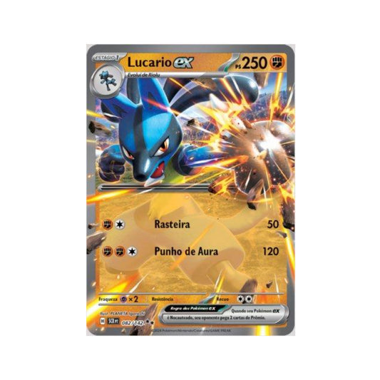 Lucario ex 082/142 in Portuguese Stellar Crown Pokémon TCG