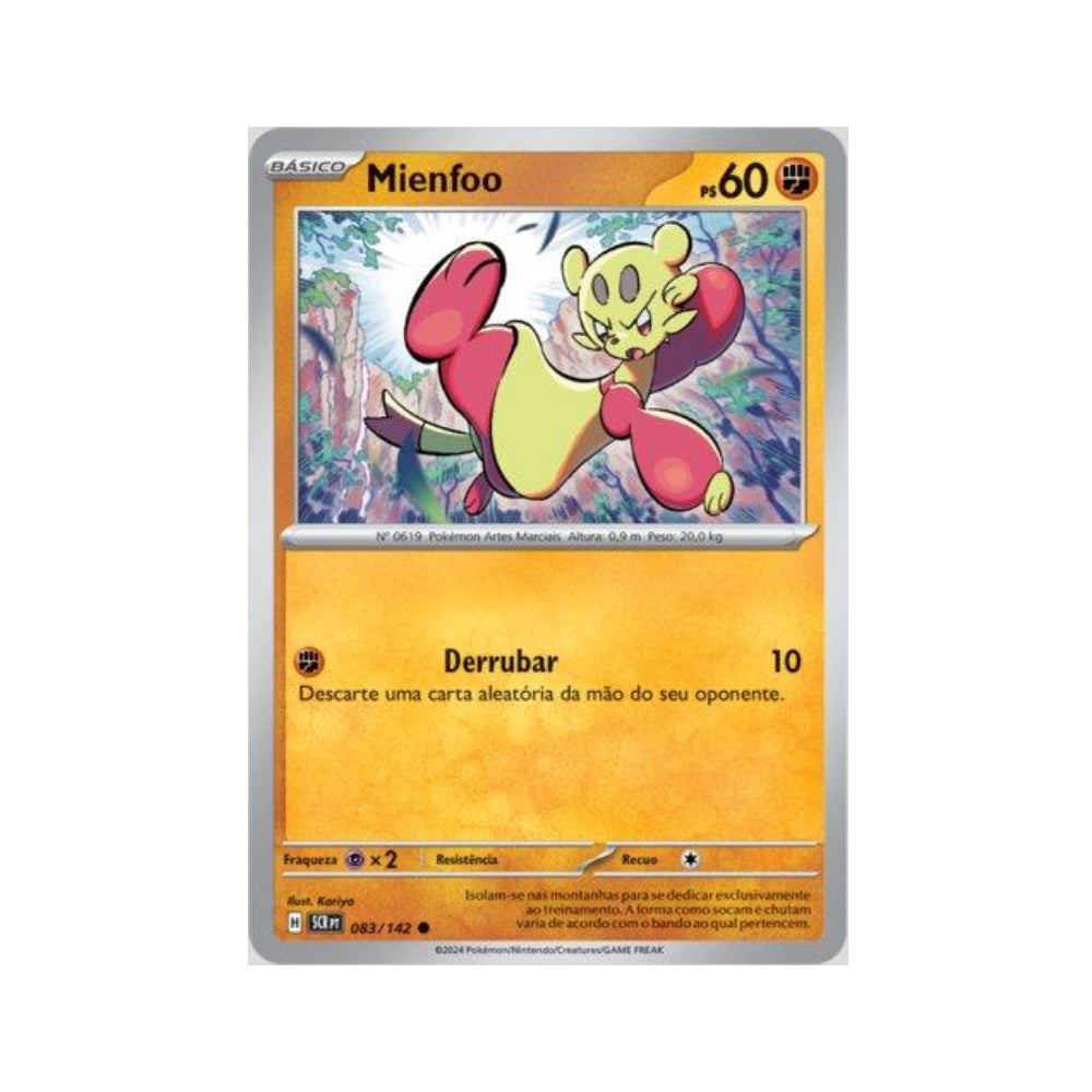 Mienfoo 083/142 in Portuguese Stellar Crown Pokémon TCG