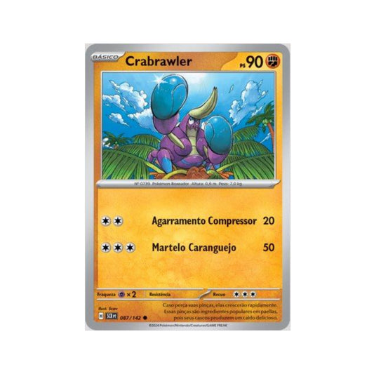 Crabrawler 087/142 in Portuguese Stellar Crown Pokémon TCG