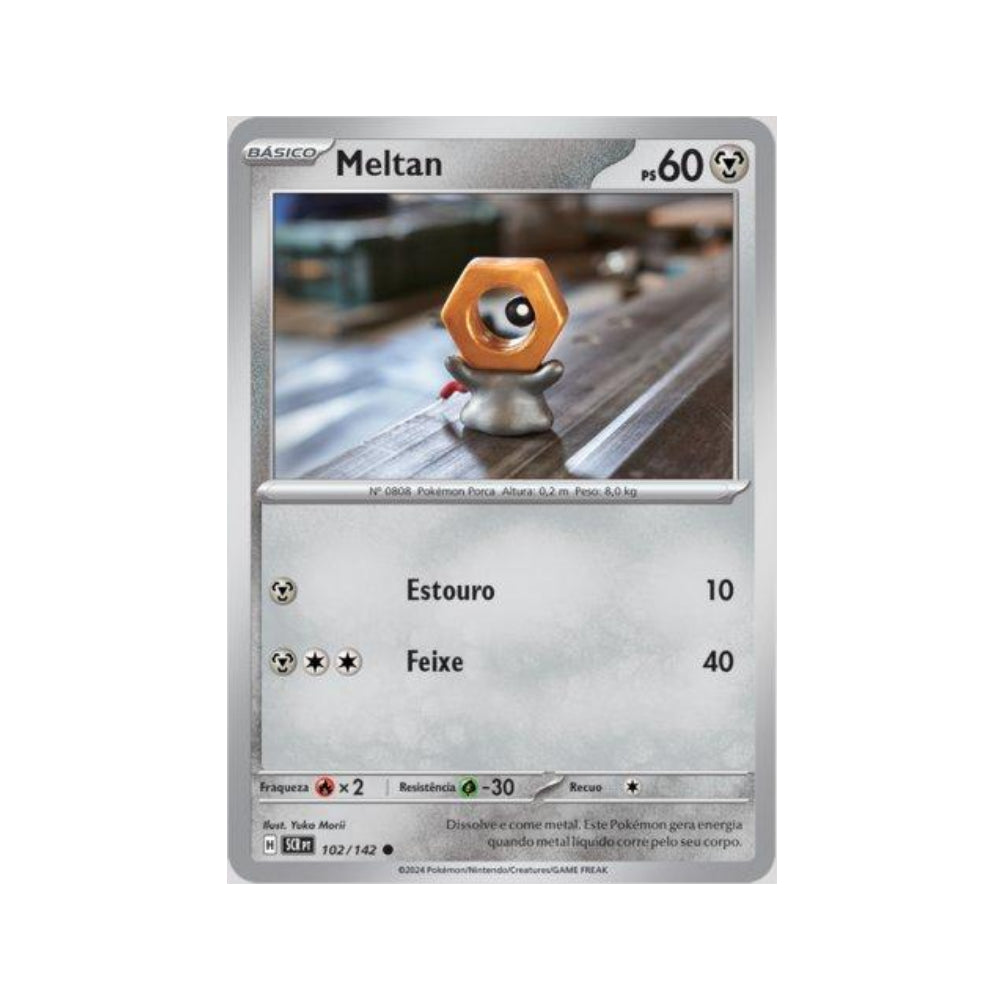 Meltan 102/142 in Portuguese Stellar Crown Pokémon TCG