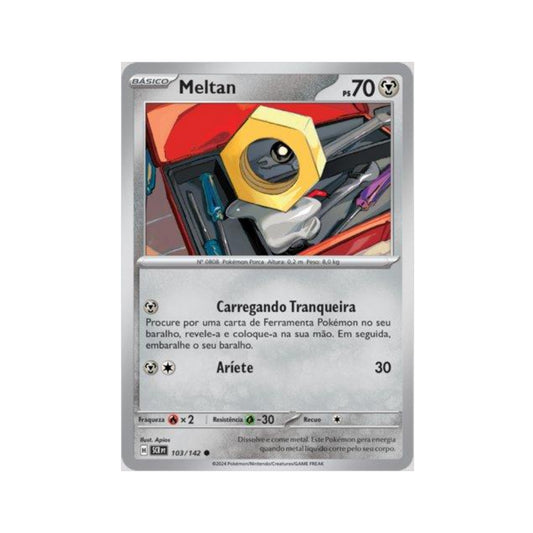 Meltan 103/142 in Portuguese Stellar Crown Pokémon TCG