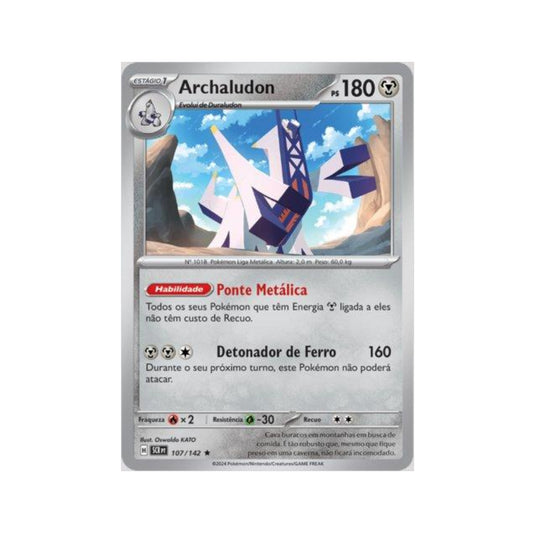 Archaludon 107/142 in Portuguese Stellar Crown Pokémon TCG