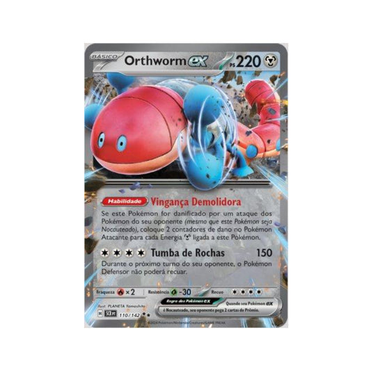 Orthworm ex 110/142 in Portuguese Stellar Crown Pokémon TCG