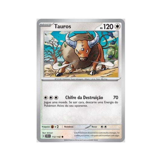 Tauros 112/142 in Portuguese Stellar Crown Pokémon TCG