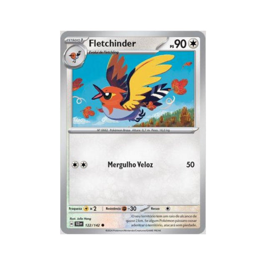 Fletchinder 122/142 in Portuguese Stellar Crown Pokémon TCG