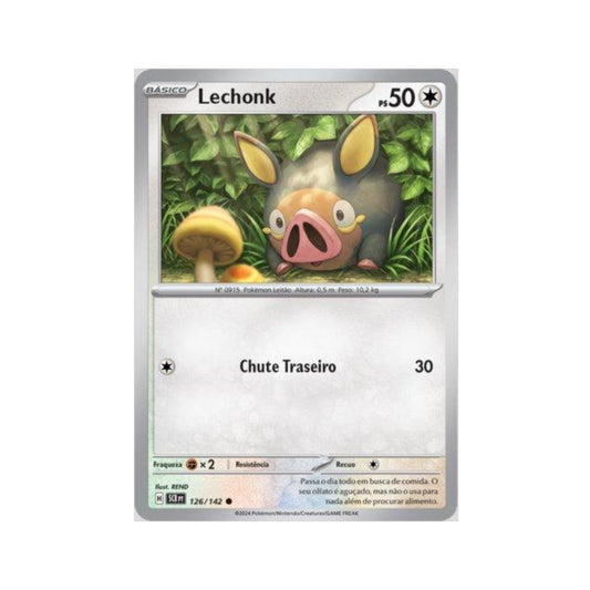 Lechonk 126/142 in Portuguese Stellar Crown Pokémon TCG