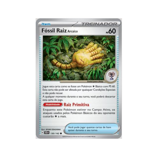 Antique Root Fossil 130/142 in Portuguese Stellar Crown Pokémon TCG