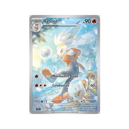 Raboot 147/142 in Portuguese Stellar Crown Pokémon TCG