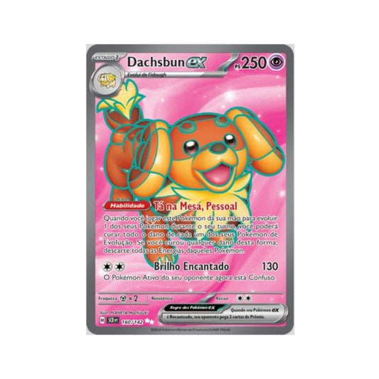 Dachsbun ex 160/142 in Portuguese Stellar Crown Pokémon TCG