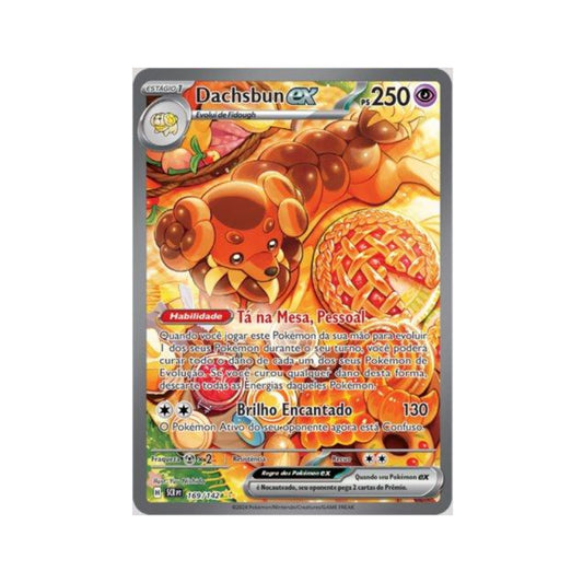 Dachsbun ex 169/142 in Portuguese Stellar Crown Pokémon TCG