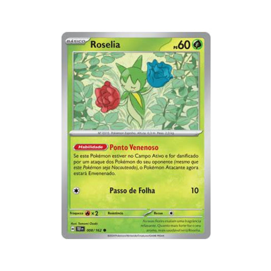 Roselia 008/162 in Portuguese Temporal Forces Pokémon TCG