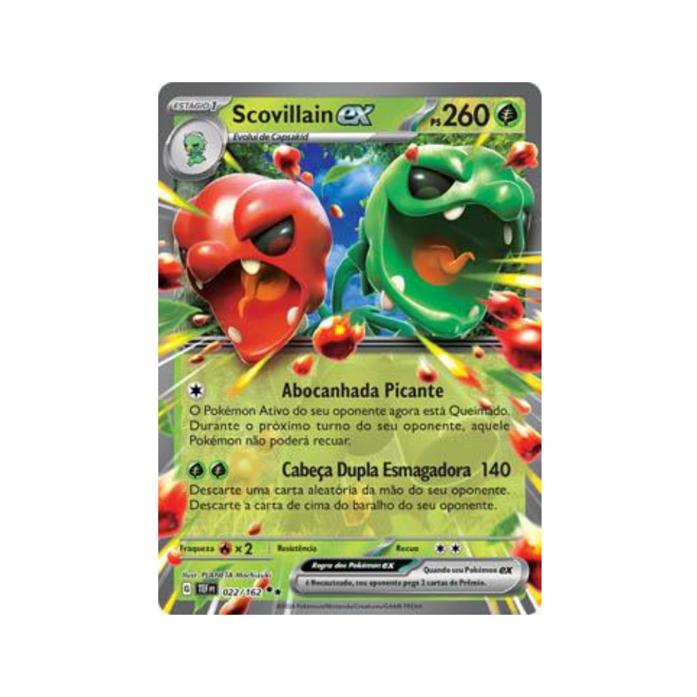 Scovillain ex 022/162 in Portuguese Temporal Forces Pokémon TCG