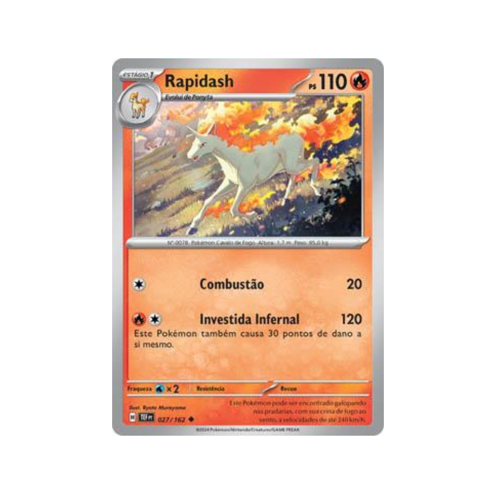 Rapidash 027/162 in Portuguese Temporal Forces Pokémon TCG