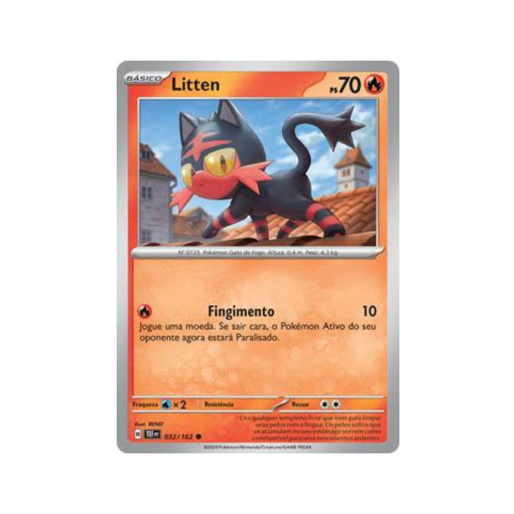 Litten 032/162 in Portuguese Temporal Forces Pokémon TCG