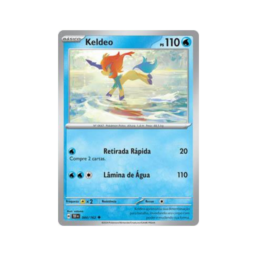 Keldeo 044/162 in Portuguese Temporal Forces Pokémon TCG