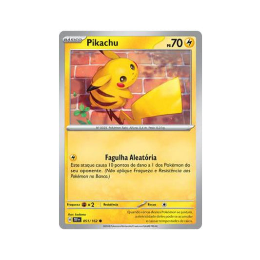 Pikachu 051/162 in Portuguese Temporal Forces Pokémon TCG