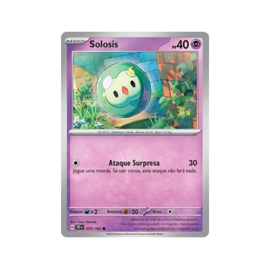 Solosis 070/162 in Portuguese Temporal Forces Pokémon TCG