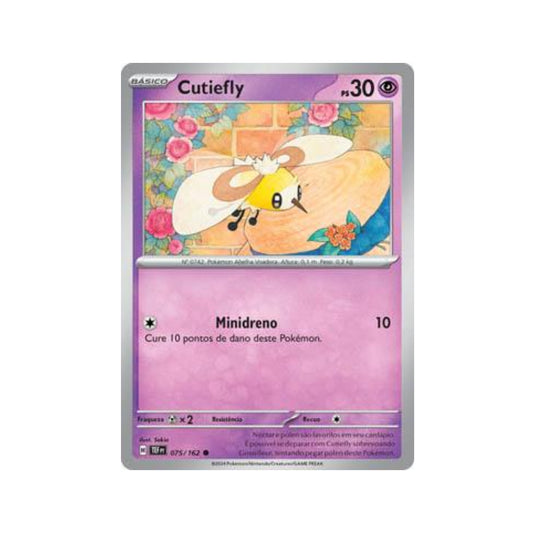 Cutiefly 075/162 in Portuguese Temporal Forces Pokémon TCG