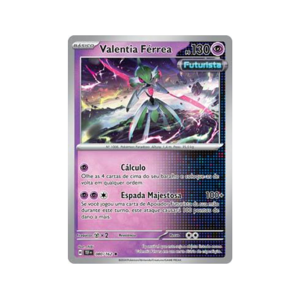 Iron Valiant 080/162 in Portuguese Temporal Forces Pokémon TCG