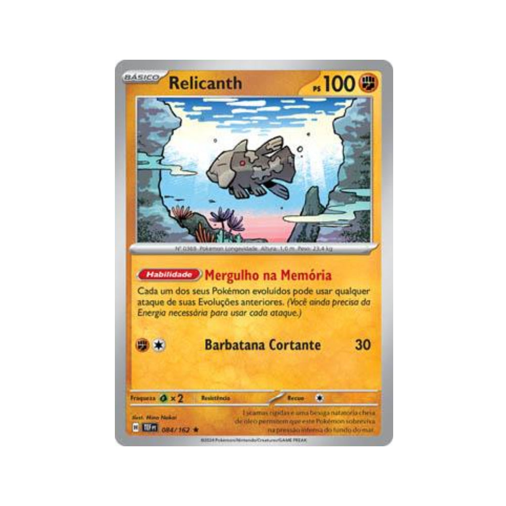 Relicanth 084/162 in Portuguese Temporal Forces Pokémon TCG