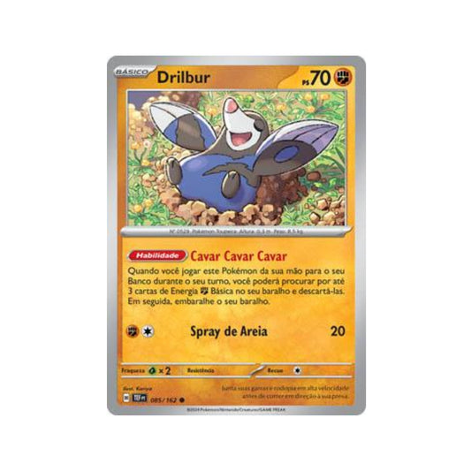 Drilbur 085/162 in Portuguese Temporal Forces Pokémon TCG