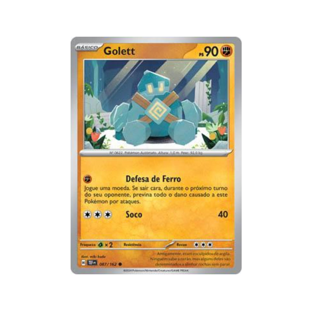 Golett 087/162 in Portuguese Temporal Forces Pokémon TCG