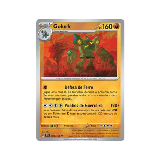 Golurk 088/162 in Portuguese Temporal Forces Pokémon TCG