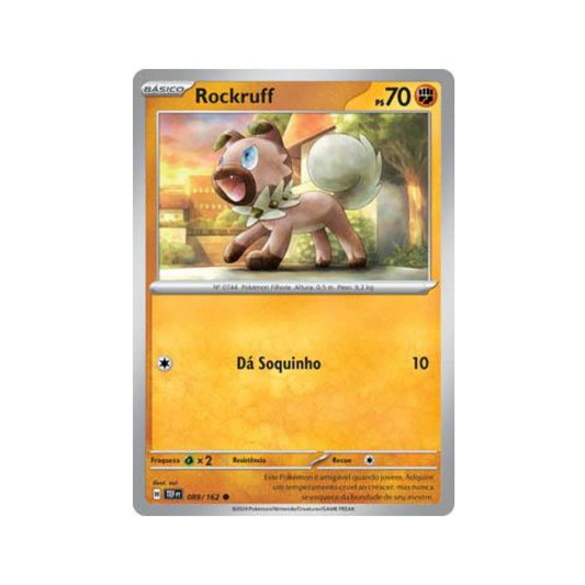 Rockruff 089/162 in Portuguese Temporal Forces Pokémon TCG