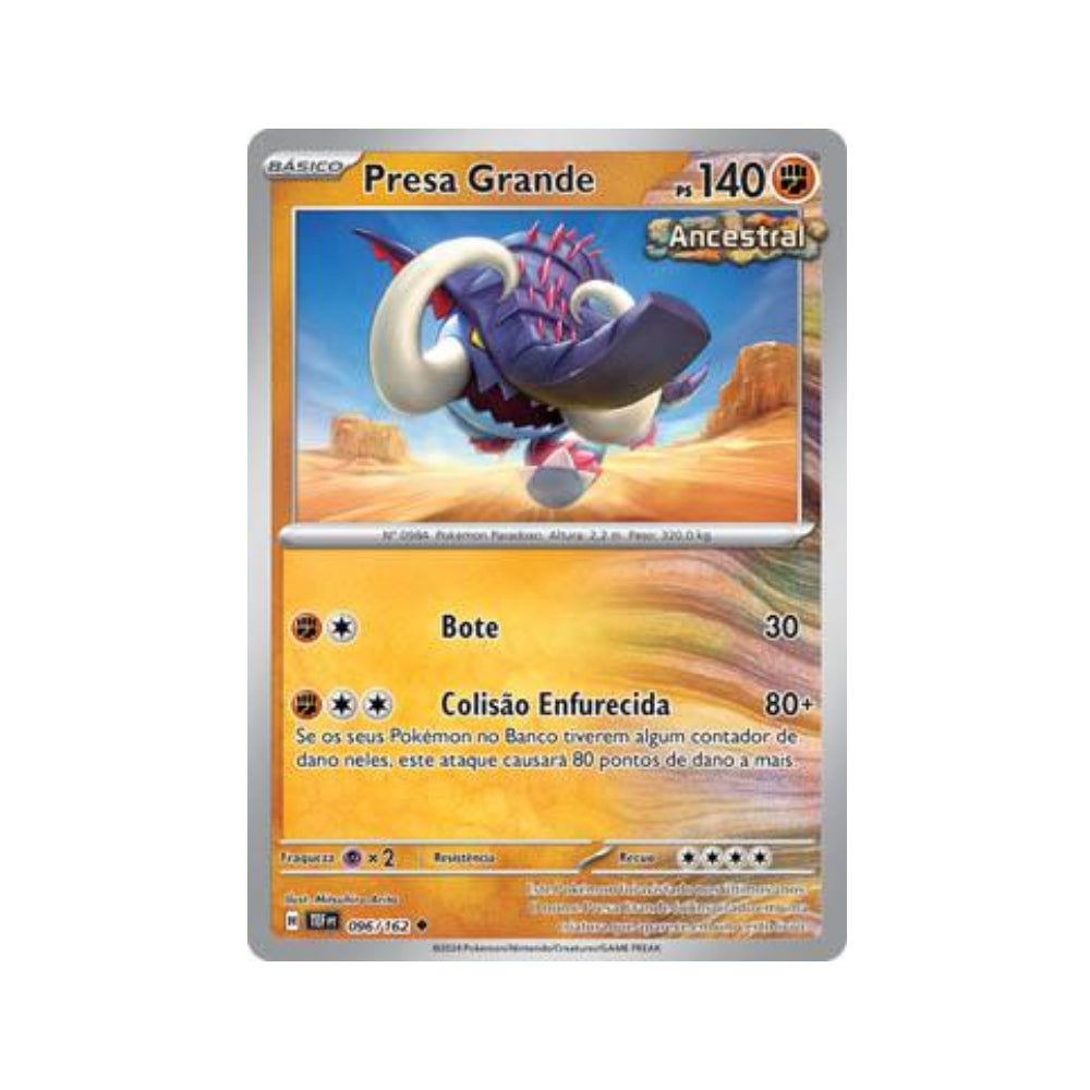 Great Tusk 096/162 in Portuguese Temporal Forces Pokémon TCG