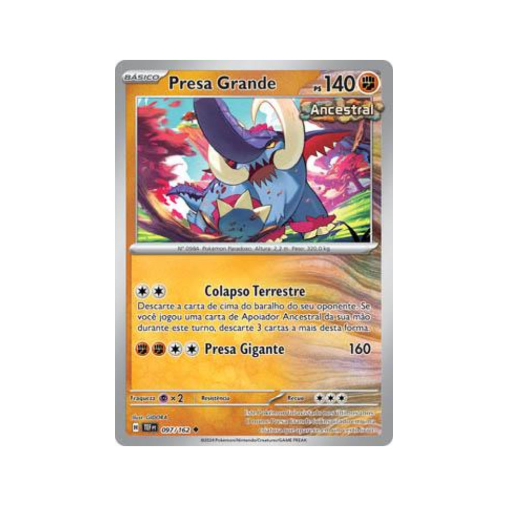 Great Tusk 097/162 in Portuguese Temporal Forces Pokémon TCG