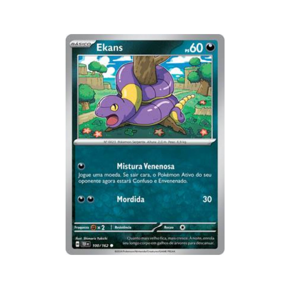 Ekans 100/162 in Portuguese Temporal Forces Pokémon TCG