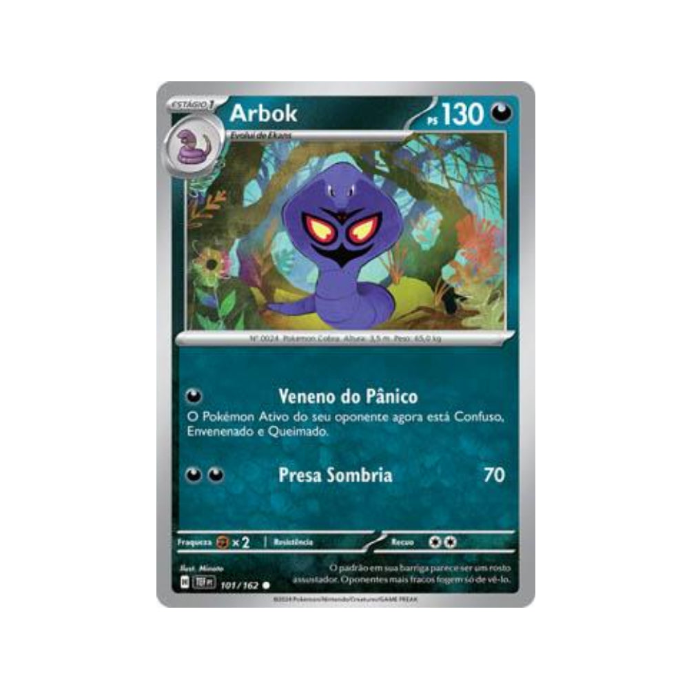 Arbok 101/162 in Portuguese Temporal Forces Pokémon TCG