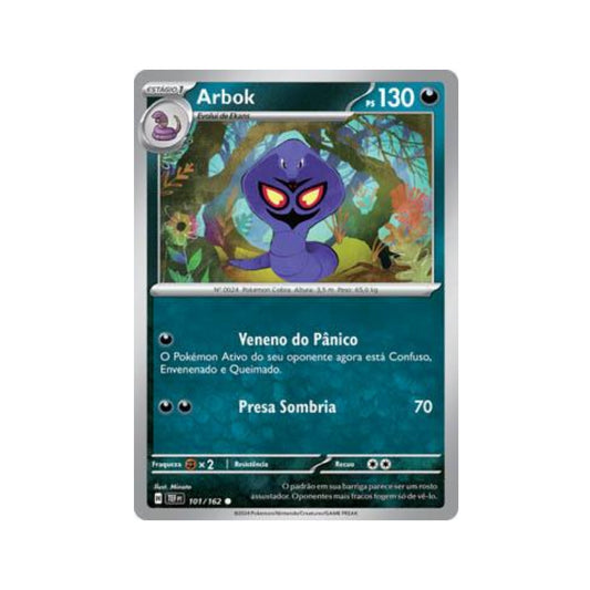 Arbok 101/162 in Portuguese Temporal Forces Pokémon TCG