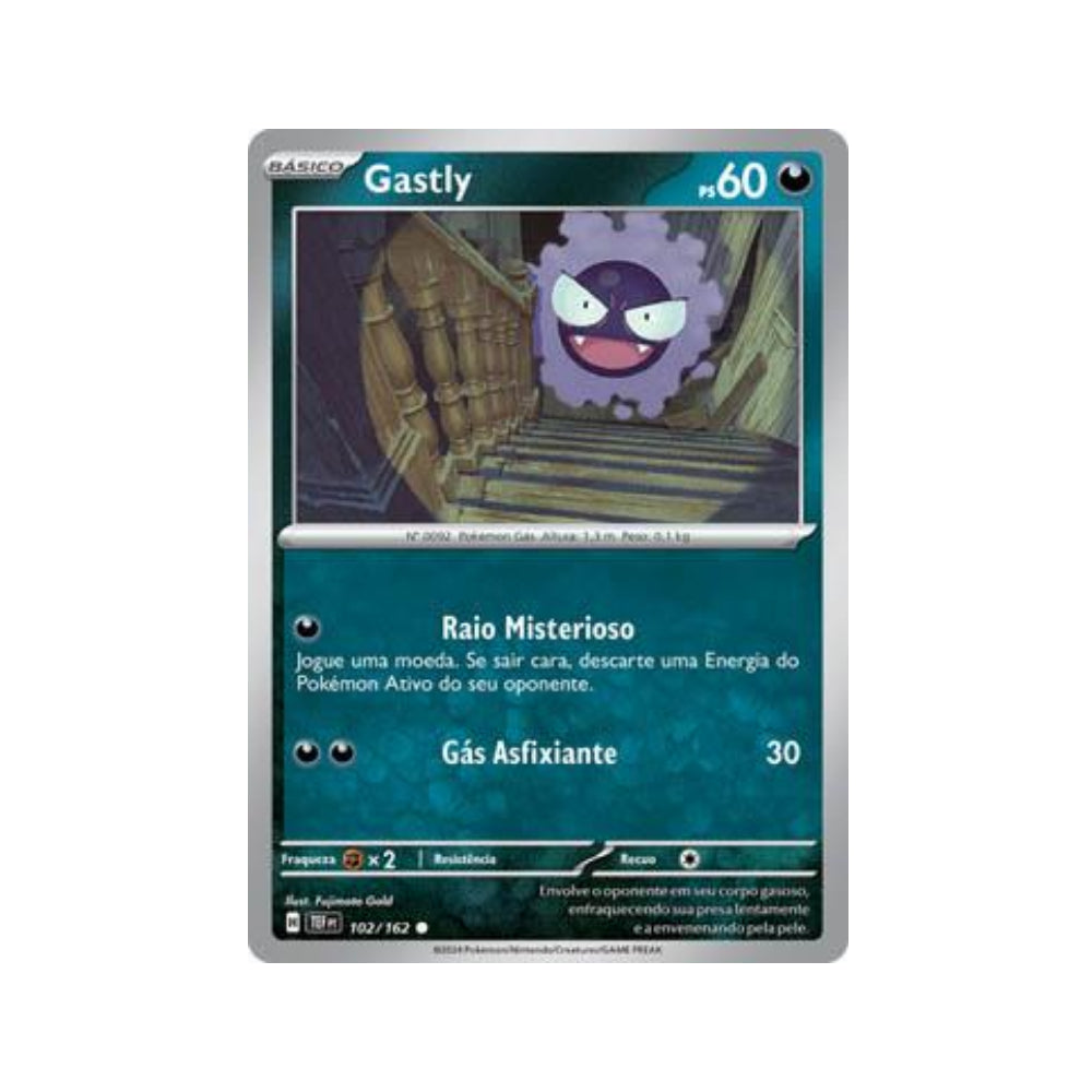 Gastly 102/162 in Portuguese Temporal Forces Pokémon TCG