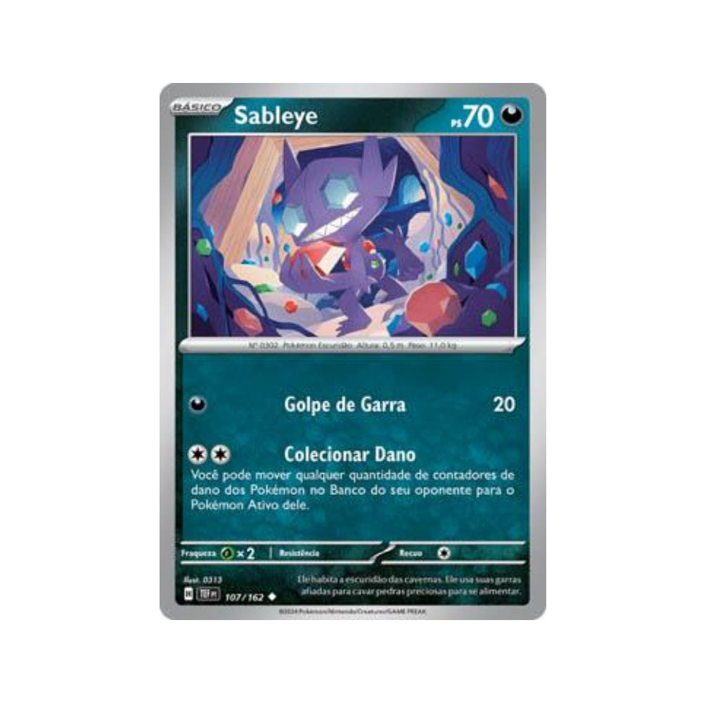 Sableye 107/162 in Portuguese Temporal Forces Pokémon TCG