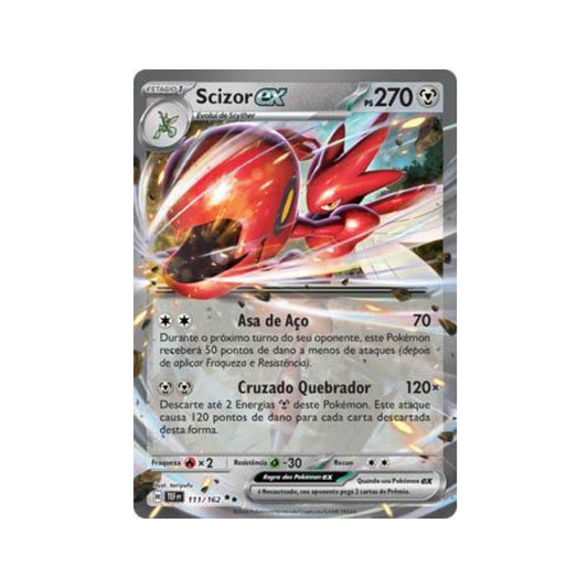 Scizor ex 111/162 in Portuguese Temporal Forces Pokémon TCG