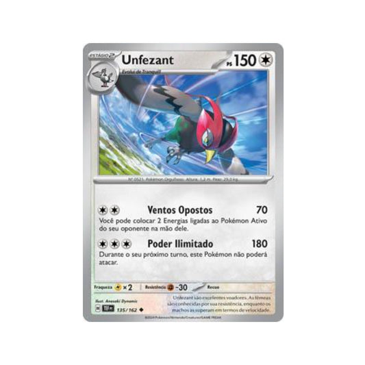 Unfezant 135/162 in Portuguese Temporal Forces Pokémon TCG