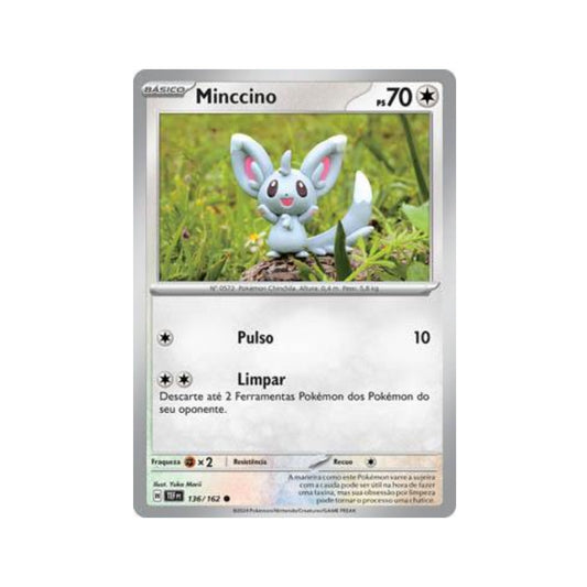 Minccino 136/162 in Portuguese Temporal Forces Pokémon TCG