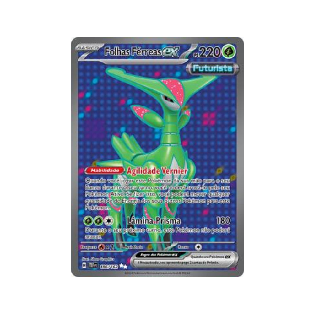 Iron Leaves ex 186/162 in Portuguese Temporal Forces Pokémon TCG