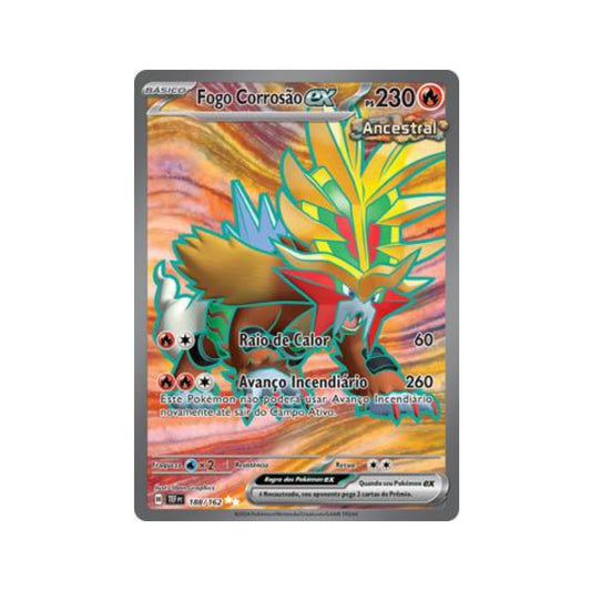 Gouging Fire ex 188/162 in Portuguese Temporal Forces Pokémon TCG